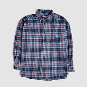 Naked And Famous Easy Shirt Flannel Nep Vintage Check Men’s Large Navy/Blue/Red